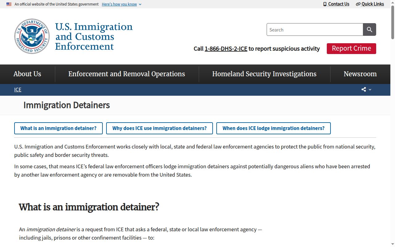 Rockingham County ICE detainer and custody transfer explanation