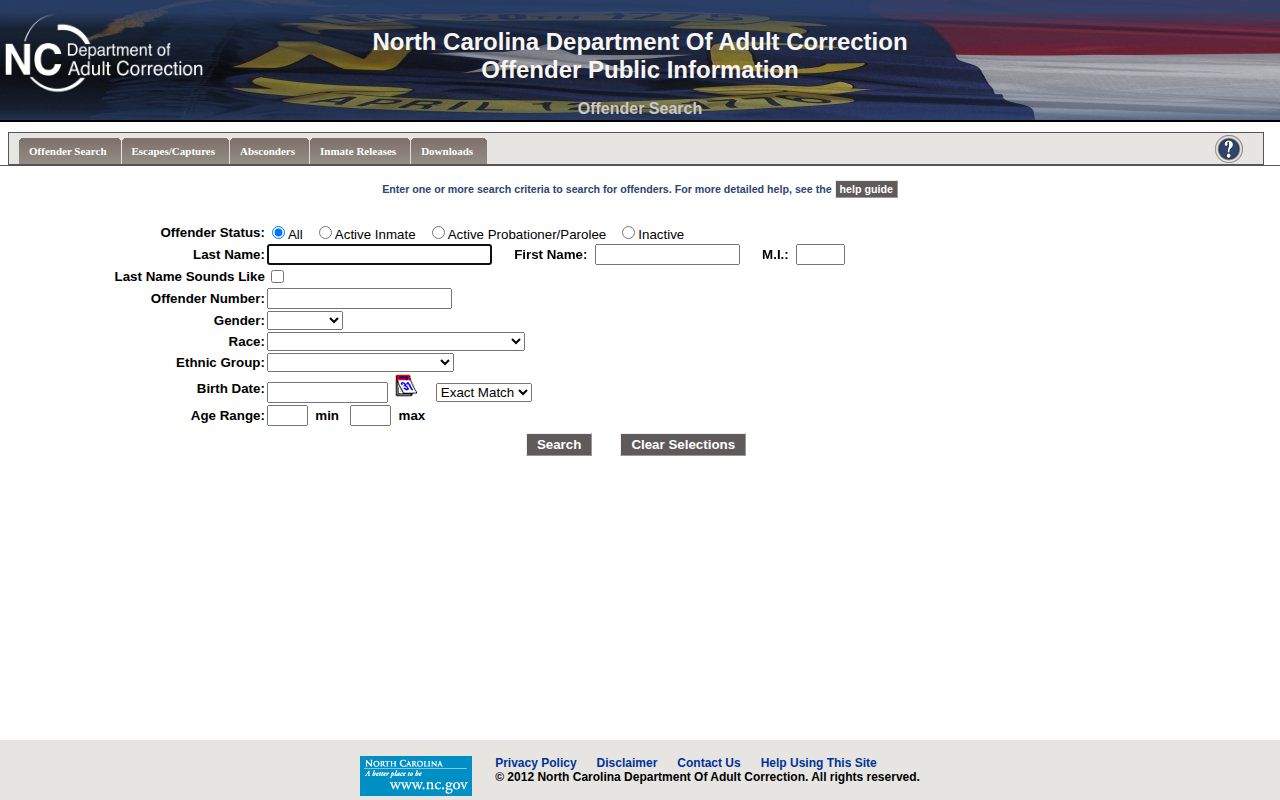 NCDAC search for Rockingham County released state inmates